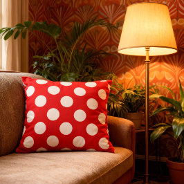 Große Punkte - rot weiß | Kissen