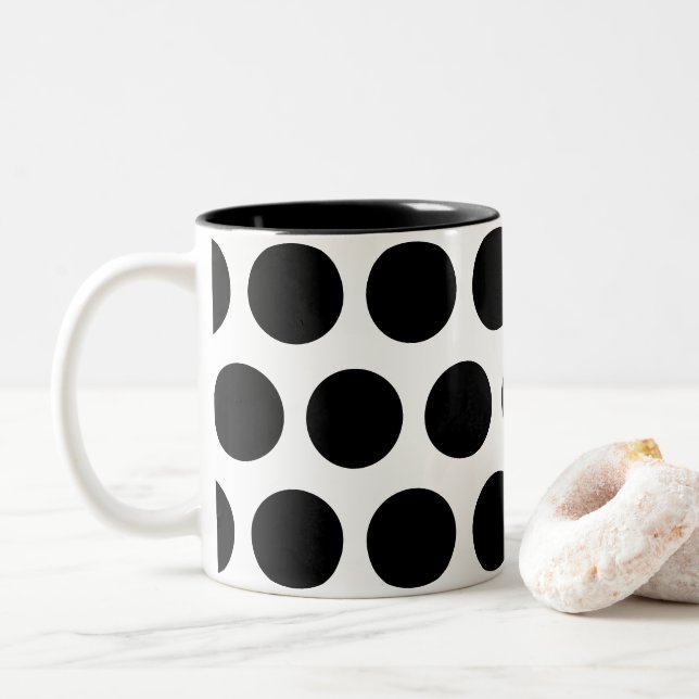 Große Punkte Zweifarbige Tasse (Mit Donut)