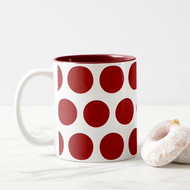 Große Punkte Zweifarbige Tasse (Mit Donut)