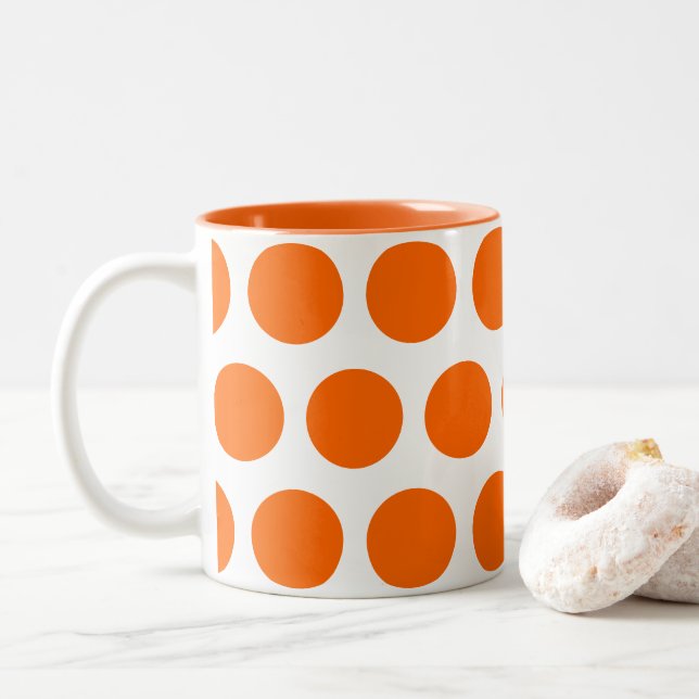 Große Punkte Zweifarbige Tasse (Mit Donut)