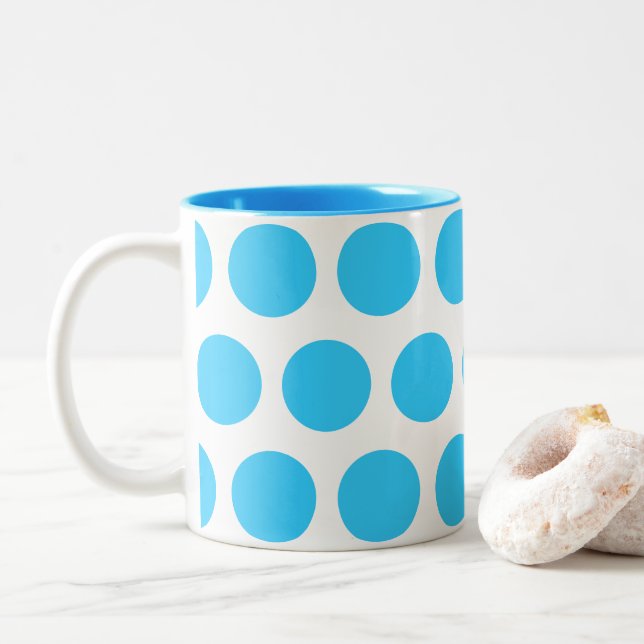 Große Punkte Zweifarbige Tasse (Mit Donut)