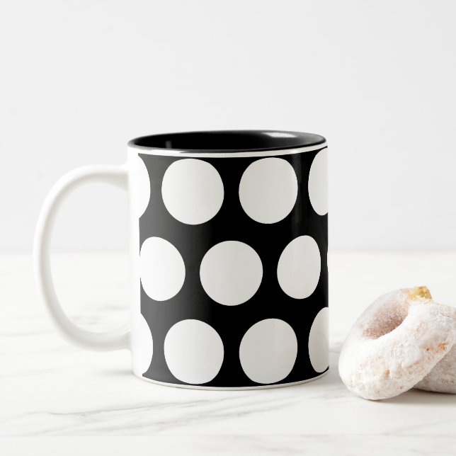 Große Punkte Zweifarbige Tasse (Mit Donut)
