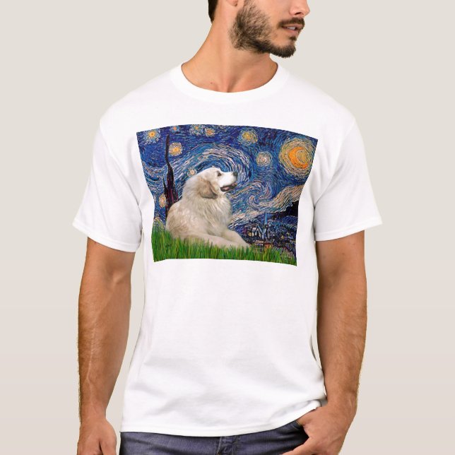 Große Pyrenäen 2 - Starry Night T-Shirt (Vorderseite)
