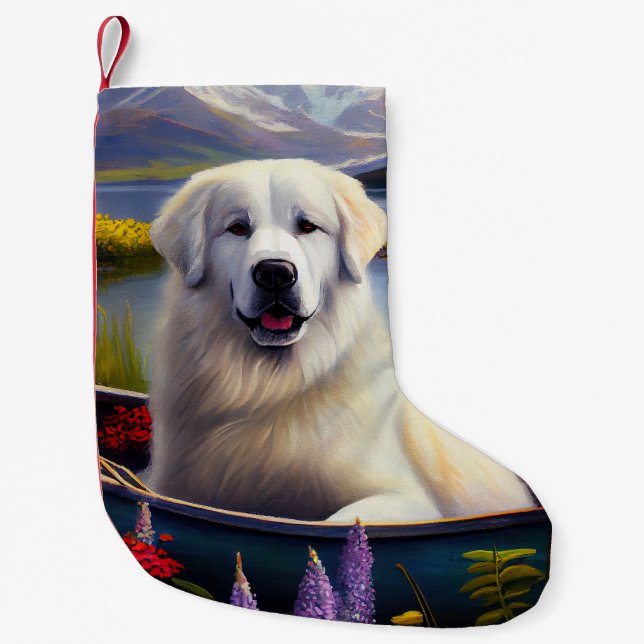 Große Pyrenäen auf dem Paddle: Ein Landschaftliche Kleiner Weihnachtsstrumpf (Vorderseite)