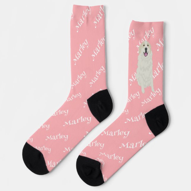 Große Pyrenäen-Badger-Markierungen Socken (Linkes Detail)