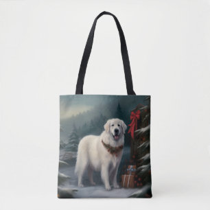 Große Pyrenäen Hund im Schnee Weihnachten Tasche