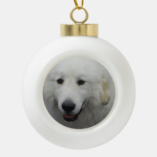 Große Pyrenäen-Hund Keramik Kugel-Ornament