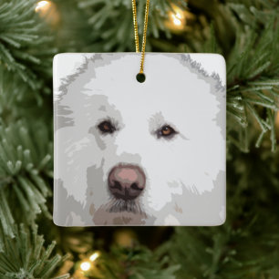 Große Pyrenäen Hunde Baum Keramikornament