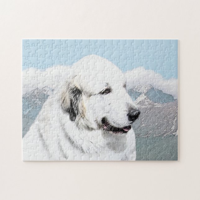 Große Pyrenäen Malerei - Original Hunde Kunst (Horizontal)