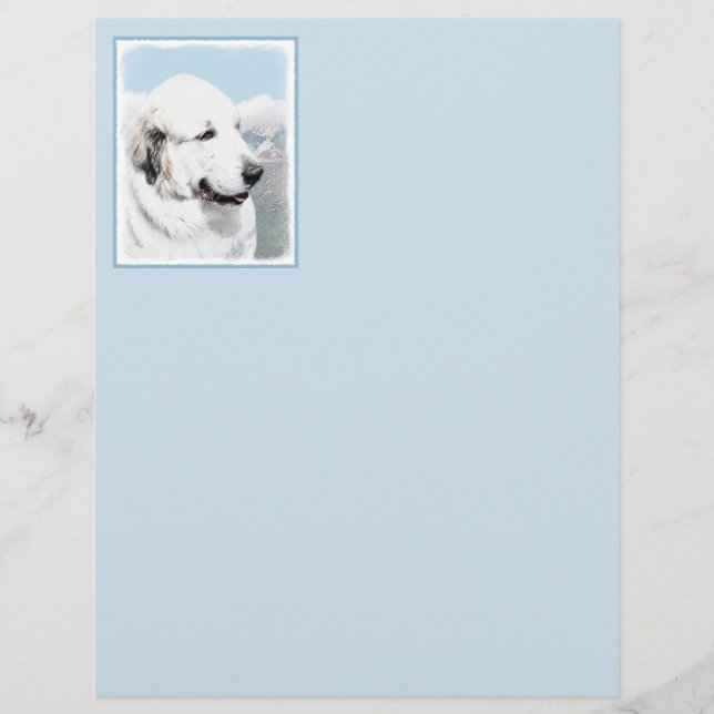 Große Pyrenäen Malerei - Original Hunde Kunst (Vorderseite)