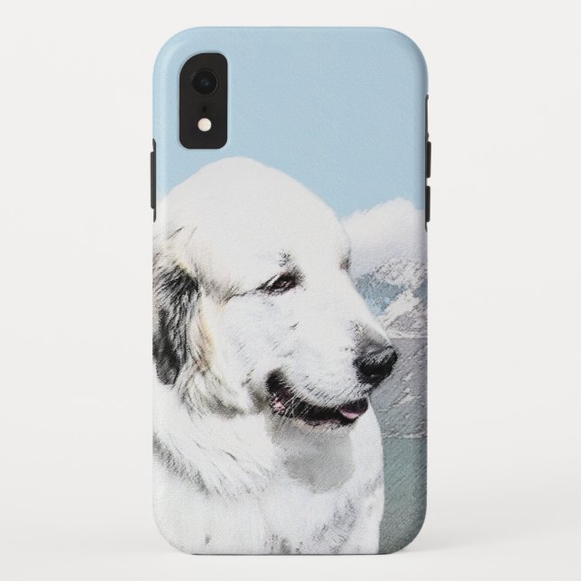 Große Pyrenäen Malerei - Original Hunde Kunst Case-Mate iPhone Hülle (Rückseite)