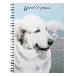 Große Pyrenäen Malerei - Original Hunde Kunst Notizblock