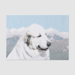 Große Pyrenäen Malerei - Original Hunde Kunst Seidenpapier