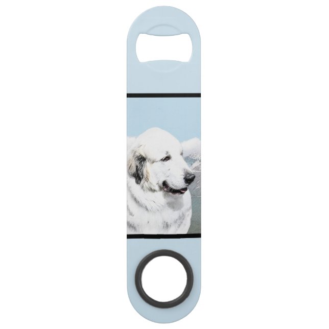Große Pyrenäen Malerei - Original Hunde Kunst Speed Flaschenöffner (Vorderseite)
