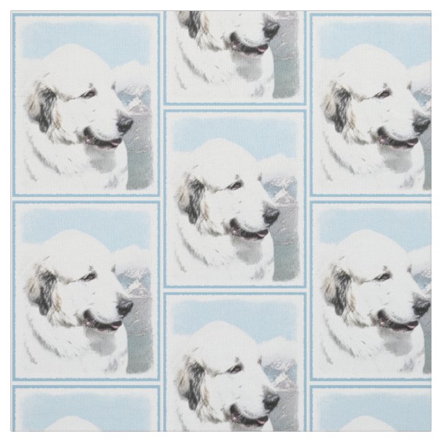 Große Pyrenäen Malerei - Original Hunde Kunst Stoff (Muster)