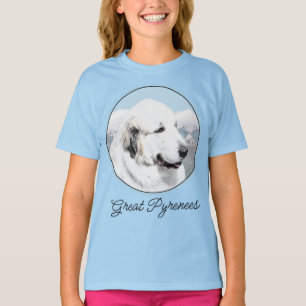 Große Pyrenäen Malerei - Original Hunde Kunst T-Shirt