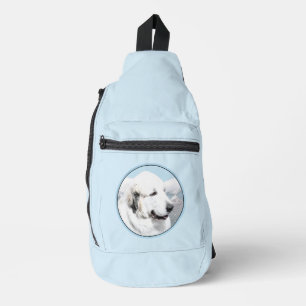 Große Pyrenäen Malerei White Original Hunde Kunst Crossbody Bag