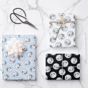 Große Pyrenäen Malerei White Original Hunde Kunst Geschenkpapier Set