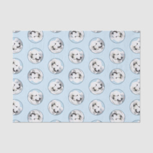 Große Pyrenäen Malerei White Original Hunde Kunst Seidenpapier