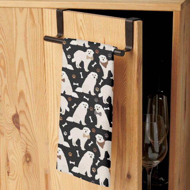 Große Pyrenäen Paws and Bones Küchentücher (Drittel gefaltet)