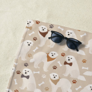 Große Pyrenäen Paws und Knochen Strandtuch