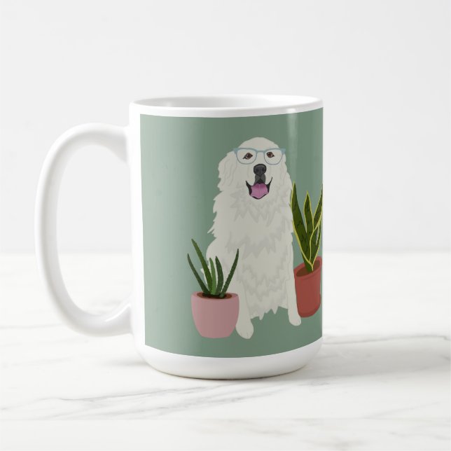 Große Pyrenäen-Pflanze Kaffeetasse (Links)