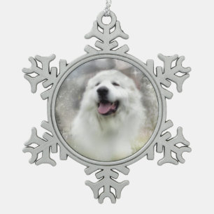 Große Pyrenäen-Schneeflocke-Verzierung - Schneeflocken Zinn-Ornament