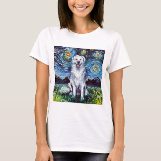 Große Pyrenäen Starry Night Big White Hund Art by T-Shirt