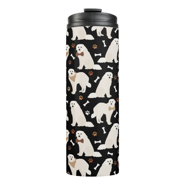 Große Pyrenäen und Knochen Thermal Tumbler Thermosbecher (Vorderseite)