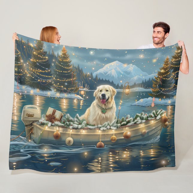Große Pyrenäen Weihnachten Feierliche Reise Fleecedecke (Beispiel)