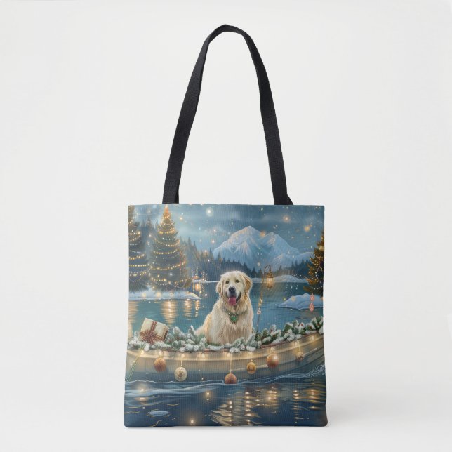 Große Pyrenäen Weihnachten Feierliche Reise Tasche (Vorderseite)