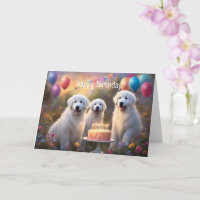Große Pyrenäen Welpen glücklich Geburtstag