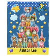 GROSSE QUIRKY CATS Fleece Blanket