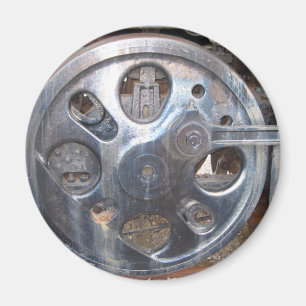 Große Räder drehen sich weiter Zug Lokomotive Magnet