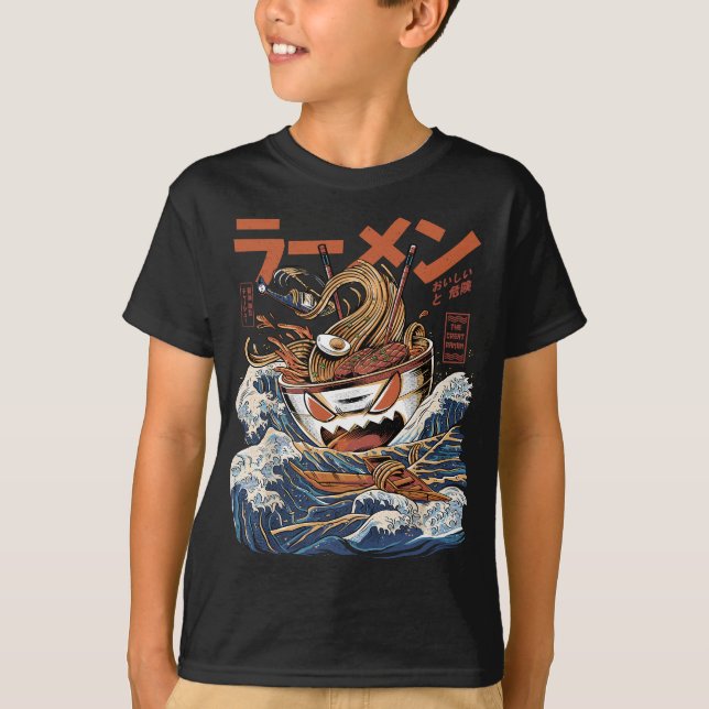Große Ramen von Kanagawa japanischen Lebensmittel  T-Shirt (Vorderseite)