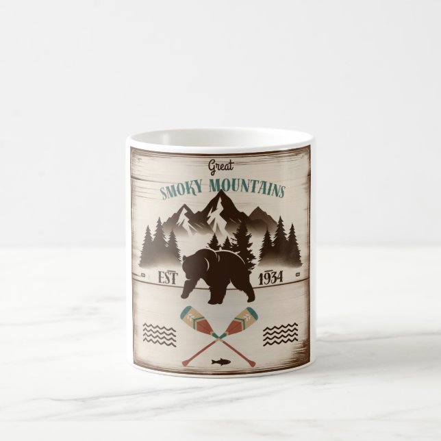 Große, rauchige Berge, TN-Bär Kaffeetasse (Mittel)
