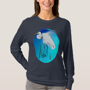 Große Reiher-Oval-Shirts T-Shirt
