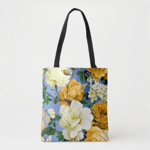 Große Retro-Gelbe Rosenblüte Tasche