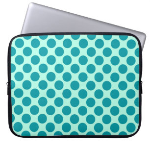 Große Retro-Punkte - Aqua und Türkis Laptopschutzhülle