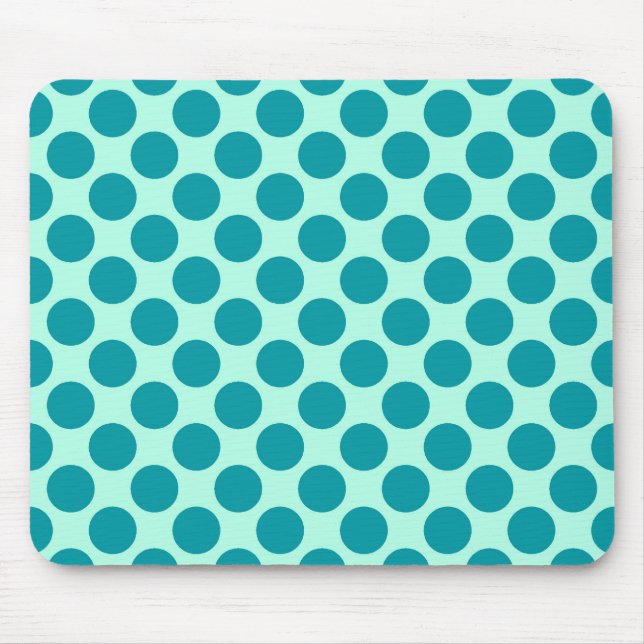 Große Retro-Punkte - Aqua und Türkis Mousepad (Vorne)