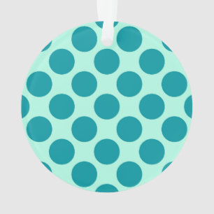 Große Retro-Punkte - Aqua und Türkis Ornament