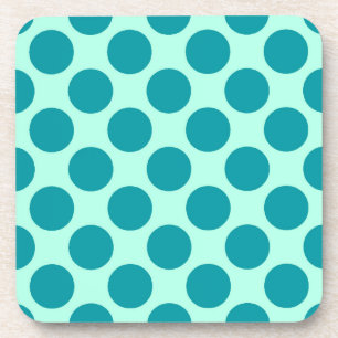 Große Retro-Punkte - Aqua und Türkis Untersetzer