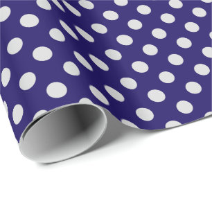 Große Retro-Punkte - grau und navy Geschenkpapier