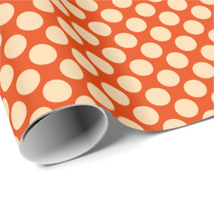 Große Retro-Punkte - hellorange und Mandarine Geschenkpapier