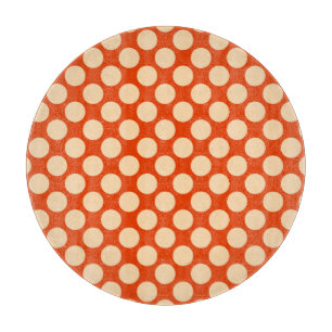 Große Retro-Punkte - hellorange und Mandarine Schneidebrett
