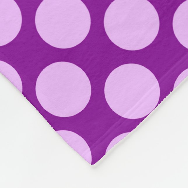 Große Retro-Punkte - orchid und lila Fleecedecke (Ecke)