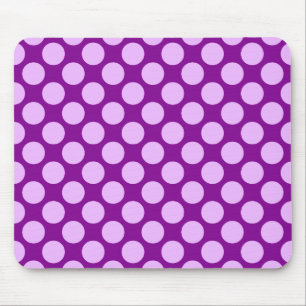 Große Retro-Punkte - orchid und lila Mousepad