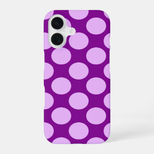 Große Retro-Punkte - Orchidee und Lila iPhone 16 Hülle