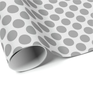 Große Retro Punkte - Schatten von Grauem/von Grau Geschenkpapier