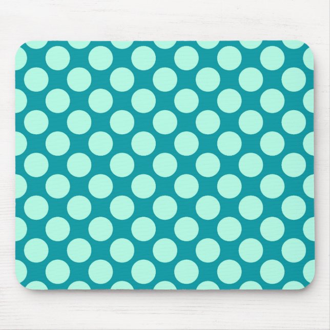 Große Retro-Punkte - Türkis und Aqua Mousepad (Vorne)